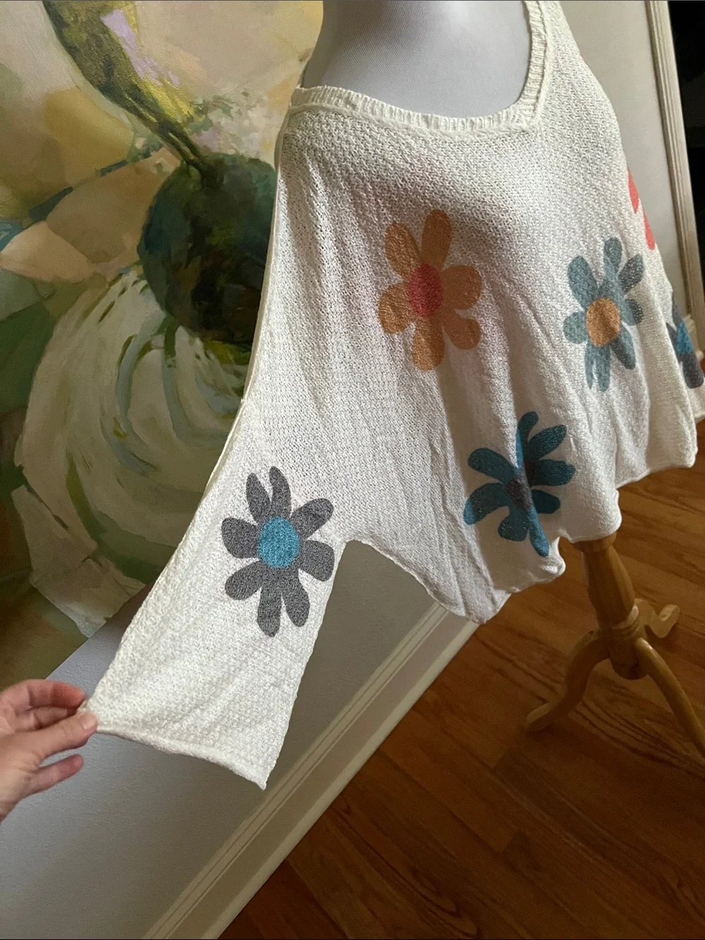 POL Groovy For You V-Neck Flower Print Top In Ivory large - Picture 4 of 16